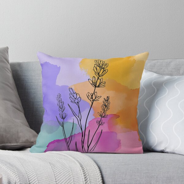 Item preview, Vibrant Watercolor Lavender Line Art designed and sold by idtecss.