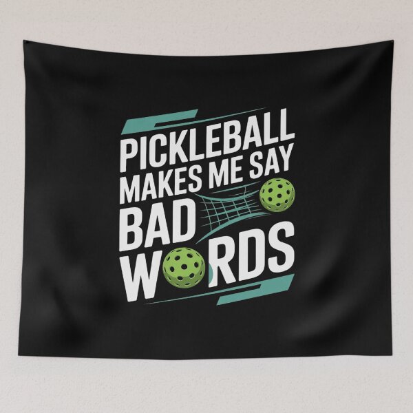 Item preview, Pickleball Makes Me Say Bad Words with Paddle and Ball designed and sold by THagBlue.