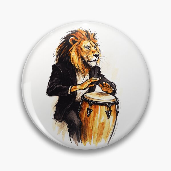 Item preview, Lion Drummer on Conga - Musician vibe designed and sold by Sarcastic designs.
