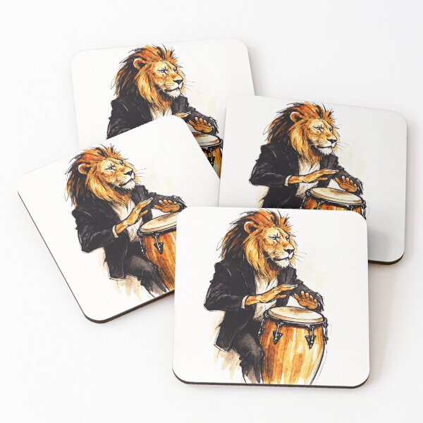 Item preview, Lion Drummer on Conga - Musician vibe designed and sold by Sarcastic designs.