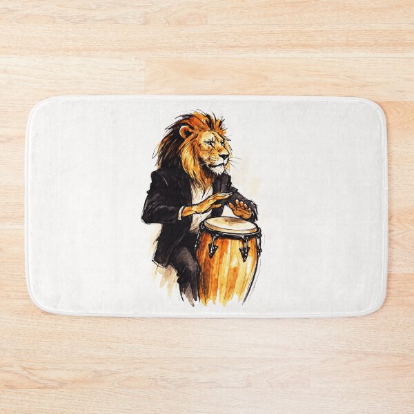 Item preview, Lion Drummer on Conga - Musician vibe designed and sold by Sarcastic designs.