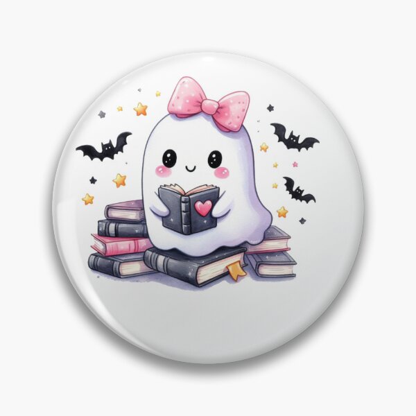 Artikelvorschau, Niedlicher Büchergeist mit Schleife – Kawaii Spooky Reader entworfen und verkauft von TeeMoods.