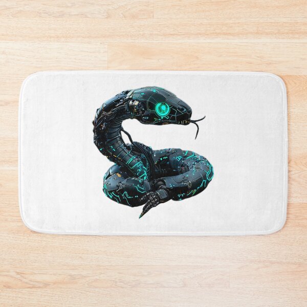 Item preview, Cybernetic Black Snake | Neon Green Robotic Serpent with Glowing Green Eyes designed and sold by Naturalite19.
