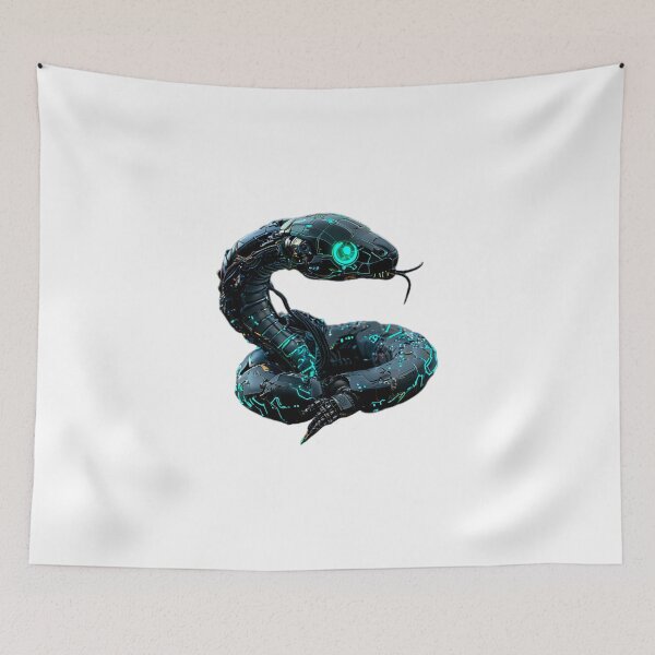 Item preview, Cybernetic Black Snake | Neon Green Robotic Serpent with Glowing Green Eyes designed and sold by Naturalite19.