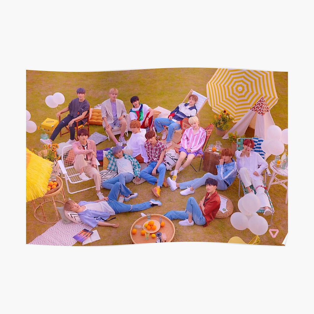 Seventeen You Make My Day Set The Sun Group Photo Poster By