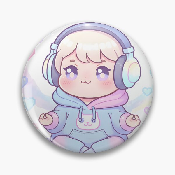 Item preview, Kawaii Pastel Meditation Baby Angel with Headphones designed and sold by VibranPalette.