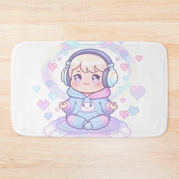 Item preview, Kawaii Pastel Meditation Baby Angel with Headphones designed and sold by VibranPalette.