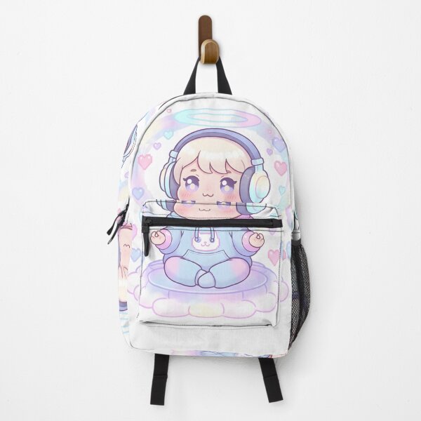 Item preview, Kawaii Pastel Meditation Baby Angel with Headphones designed and sold by VibranPalette.