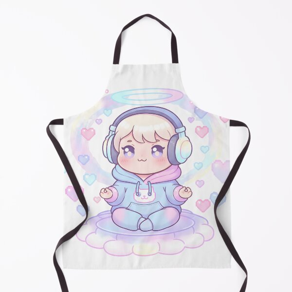 Item preview, Kawaii Pastel Meditation Baby Angel with Headphones designed and sold by VibranPalette.
