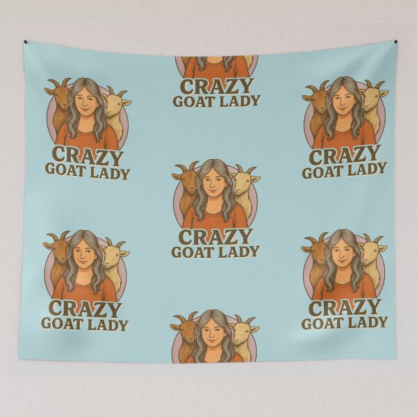 Item preview, Crazy Goat Lady vintage retro style designed and sold by Chrischavers.