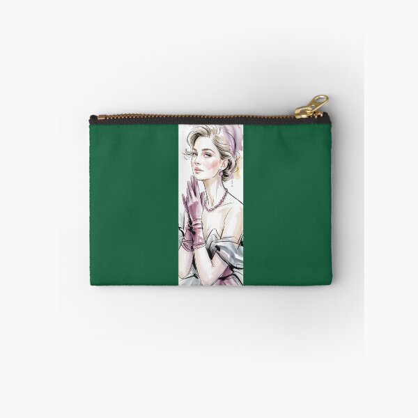 Item preview, Vintage Lady Pearls Gloves Watercolor Portrait By Merch, Limited Edition designed and sold by MichaelbmOver.