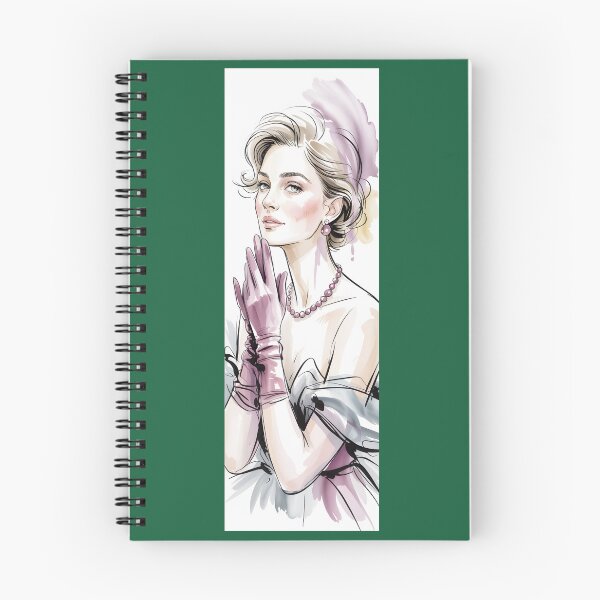 Item preview, Vintage Lady Pearls Gloves Watercolor Portrait By Merch, Limited Edition designed and sold by MichaelbmOver.