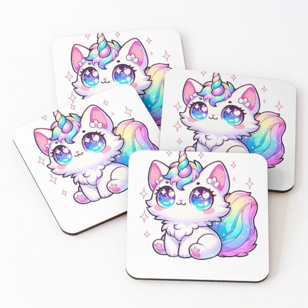 Item preview, cute kawaii cat unicorn - pastel Galaxy kitty with sparkly eyes   designed and sold by TeeMoods.