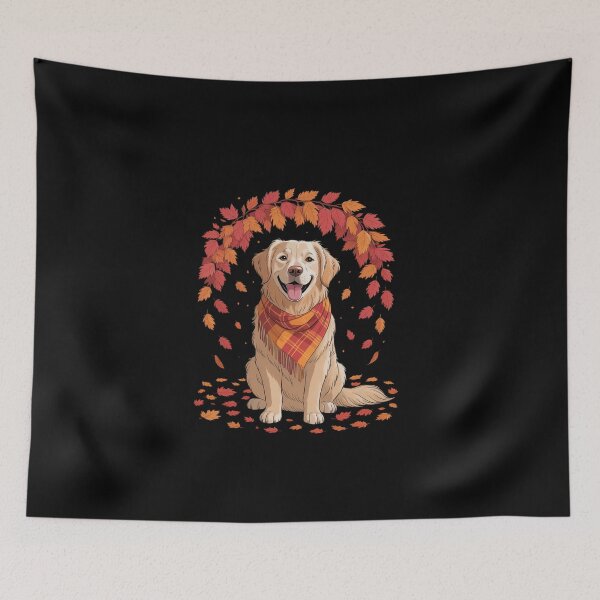 Item preview, Golden Retrievers Hello Autumn Leaf Fall For Dog Lover  designed and sold by EllinoKlemo.