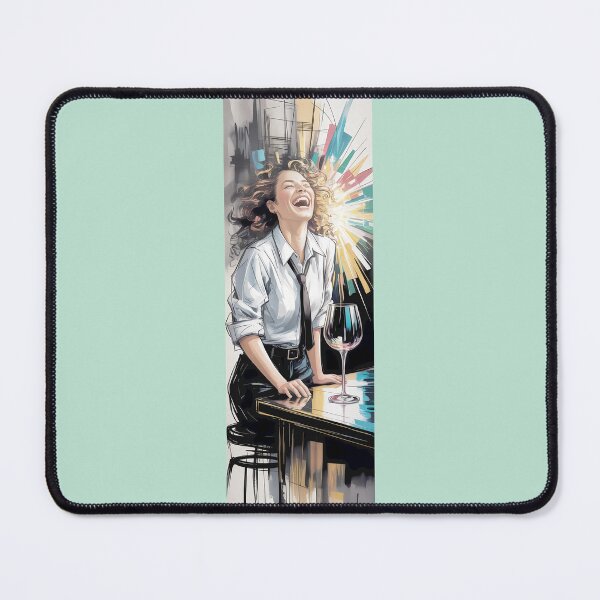 Item preview, Joyful Woman With Wine Abstract Art By Merch, Limited Edition designed and sold by MADISYNDONALD.