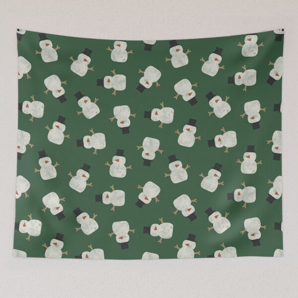 Item preview, Snowman - Christmas Holiday - dark green designed and sold by littlearrow.