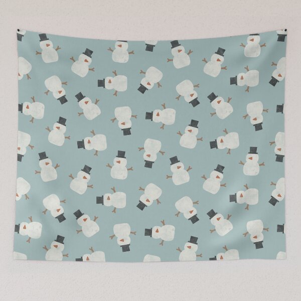 Item preview, Snowman - Christmas Holiday - Dusty Blue designed and sold by littlearrow.