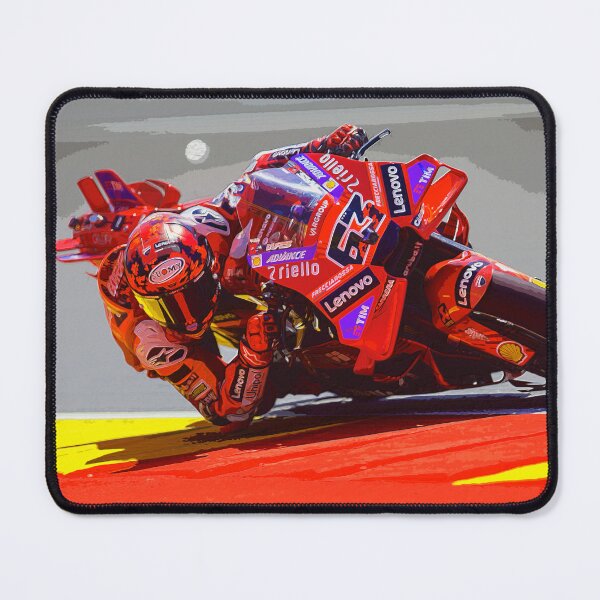 Item preview, Francesco Bagnaia racing his 2025 MotoGP motorcycle in the corners watercolor designed and sold by Rodissimus1984.