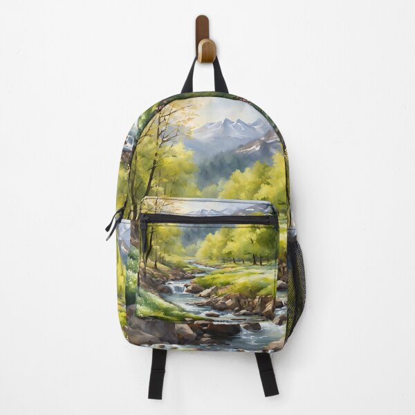 Item preview, Forest Stream in Spring Landscape Watercolor Painting | Watercolor Landscape | Watercolor Art | Watercolor Scenery designed and sold by UnhingedBird.
