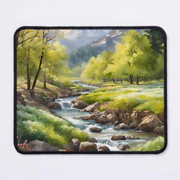 Item preview, Forest Stream in Spring Landscape Watercolor Painting | Watercolor Landscape | Watercolor Art | Watercolor Scenery designed and sold by UnhingedBird.