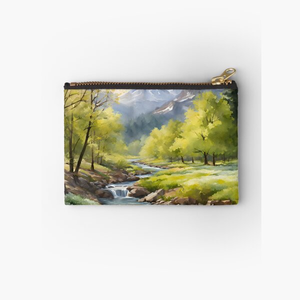 Item preview, Forest Stream in Spring Landscape Watercolor Painting | Watercolor Landscape | Watercolor Art | Watercolor Scenery designed and sold by UnhingedBird.