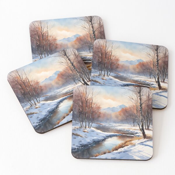 Item preview, Forest Rivulet in Winter Landscape Watercolor Painting | Watercolor Landscape | Watercolor Art | Watercolor Scenery designed and sold by UnhingedBird.