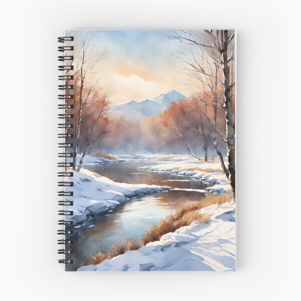 Item preview, Forest Rivulet in Winter Landscape Watercolor Painting | Watercolor Landscape | Watercolor Art | Watercolor Scenery designed and sold by UnhingedBird.