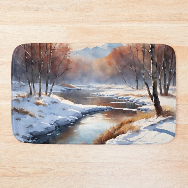 Item preview, Forest Rivulet in Winter Landscape Watercolor Painting | Watercolor Landscape | Watercolor Art | Watercolor Scenery designed and sold by UnhingedBird.