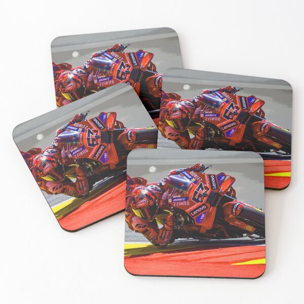 Item preview, Francesco Bagnaia racing his 2025 MotoGP motorcycle in the corners abstract designed and sold by Rodissimus1984.