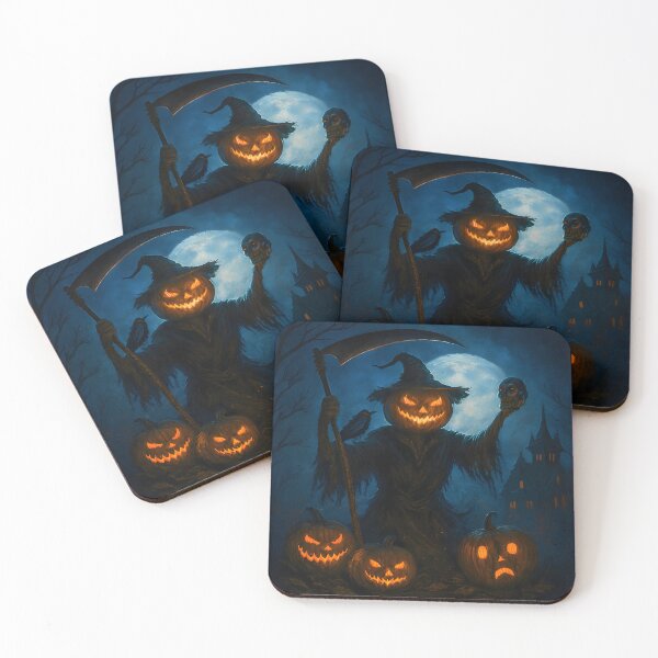 Item preview, Spooky Pumpkin Reaper With Haunted House designed and sold by PandaTShirtShop.