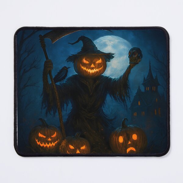 Item preview, Spooky Pumpkin Reaper With Haunted House designed and sold by PandaTShirtShop.