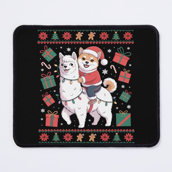 Item preview, Santa Shiba Inu Riding Llama Christmas Sweater Lover Owner designed and sold by DrewLeuschke.