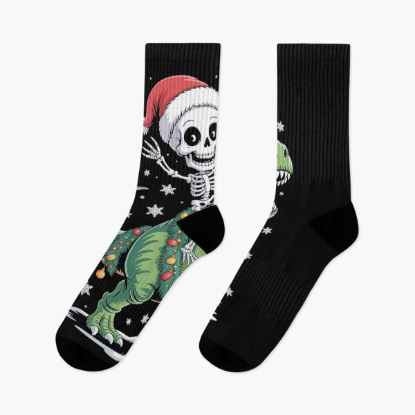 Item preview, Santa Skeleton Riding T-Rex Christmas Reindeer Lover designed and sold by FranzFriesen.