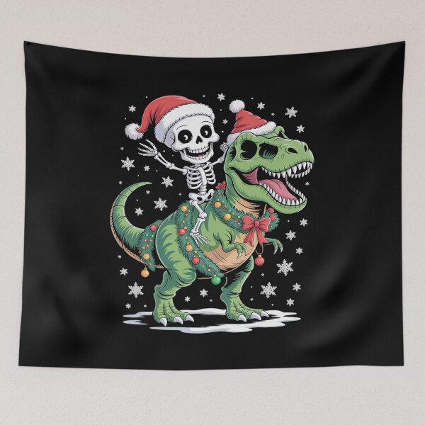 Item preview, Santa Skeleton Riding T-Rex Christmas Reindeer Lover designed and sold by FranzFriesen.