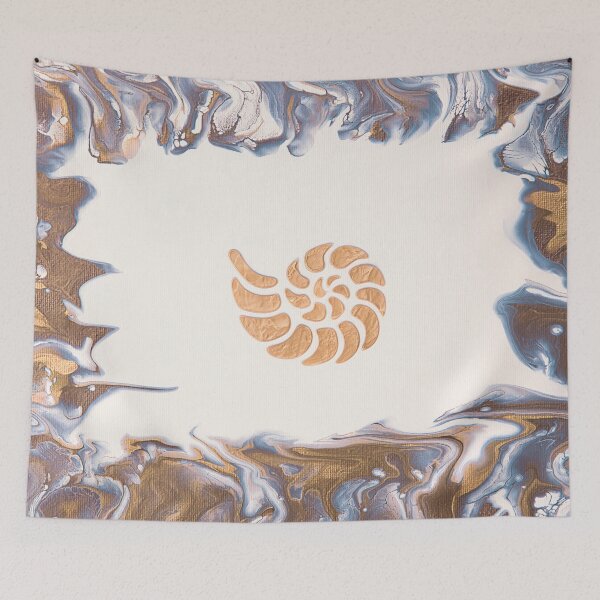 Item preview, Acrylic Pour Golden Nautilus Shell designed and sold by Elisabeth Lucas.