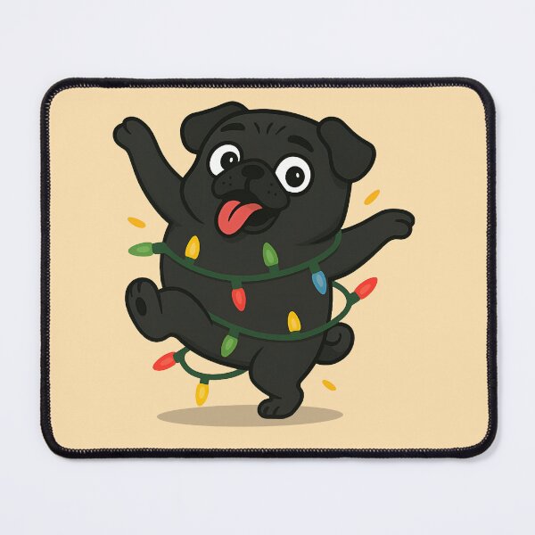 Item preview, Dancing Black Pug Christmas Lights - cute pug designed and sold by BeebooDesign.