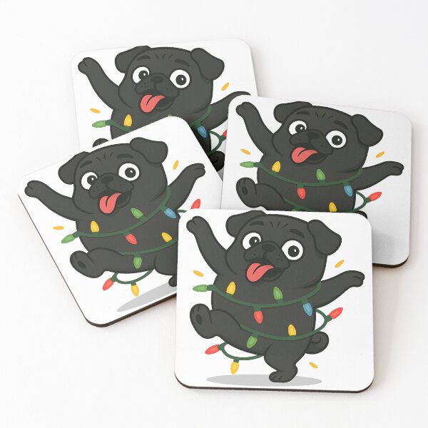 Item preview, Dancing Black Pug Christmas Lights  - cute pug designed and sold by BeebooDesign.