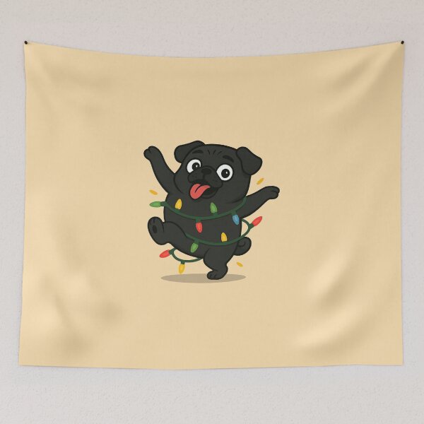 Item preview, Dancing Black Pug Christmas Lights  - cute pug designed and sold by BeebooDesign.