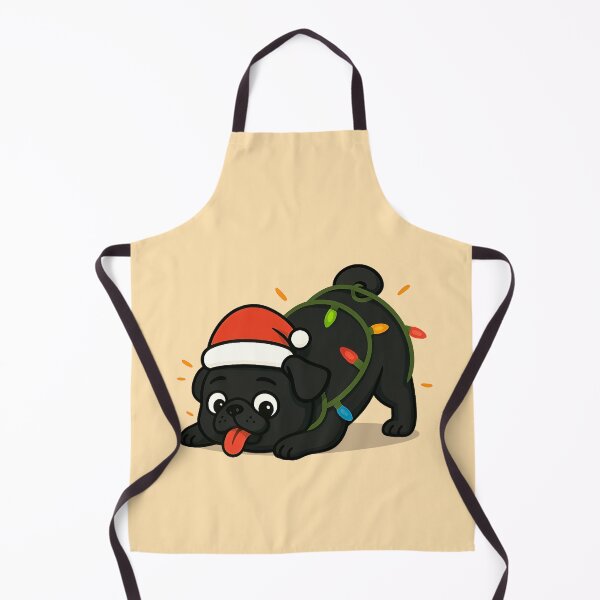 Item preview, Santa Black Pug Christmas Lights - cute pug designed and sold by BeebooDesign.