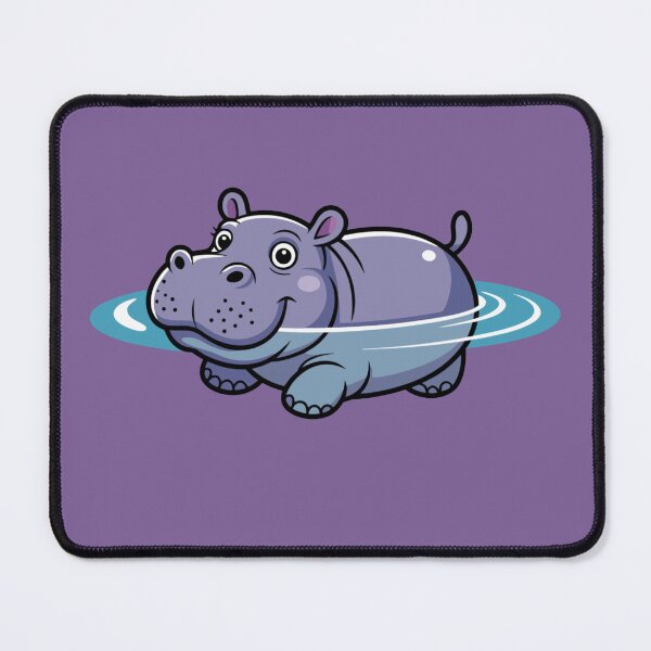Item preview, Adorable Cartoon Hippo Floating in Water – Cute Animal Illustration designed and sold by Royalsticker.