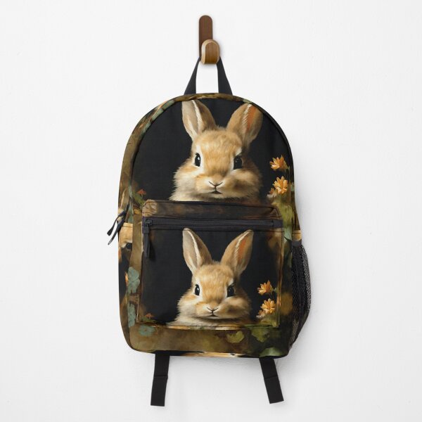 Item preview, Vintage Animal Art: Baby Hare Peeking through the Hole | Animal Art | Oil Painting | Vintage Art designed and sold by UnhingedBird.