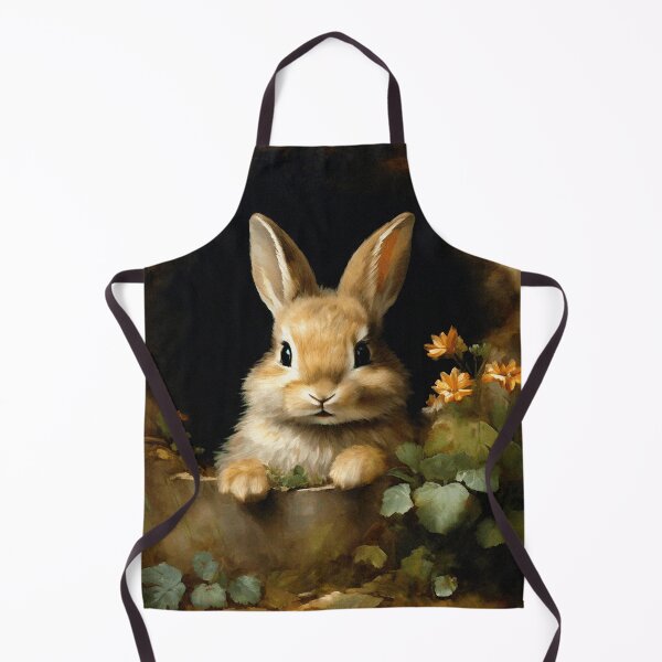 Item preview, Vintage Animal Art: Baby Hare Peeking through the Hole | Animal Art | Oil Painting | Vintage Art designed and sold by UnhingedBird.