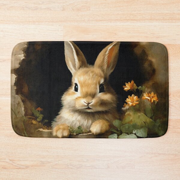 Item preview, Vintage Animal Art: Baby Hare Peeking through the Hole | Animal Art | Oil Painting | Vintage Art designed and sold by UnhingedBird.