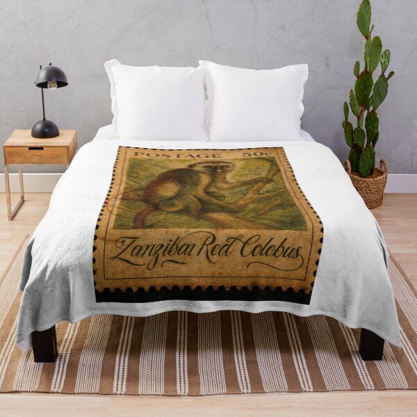 Item preview, Zanzibar Red Colobus – Vintage Wildlife Stamp Tribute designed and sold by ForeverPrintsOK.