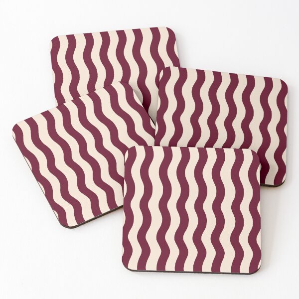 Item preview, Abstract Wavy Wiggle Lines Burgundy Red and Beige designed and sold by OneThreeSix.
