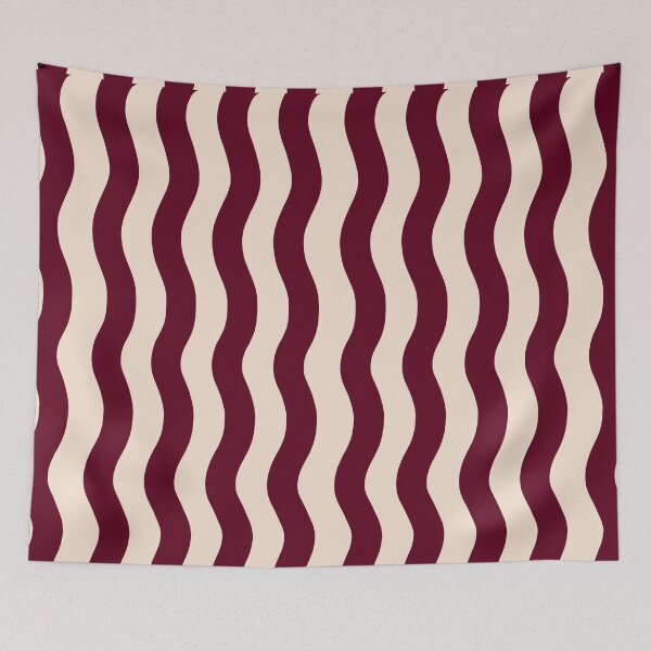 Item preview, Abstract Wavy Wiggle Lines Burgundy Red and Beige designed and sold by OneThreeSix.