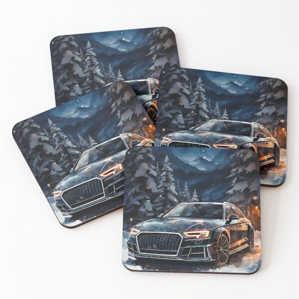 Item preview, Aggressive Compact Car Displayed In Magical Snowy Night Scene designed and sold by RevUpDesign.