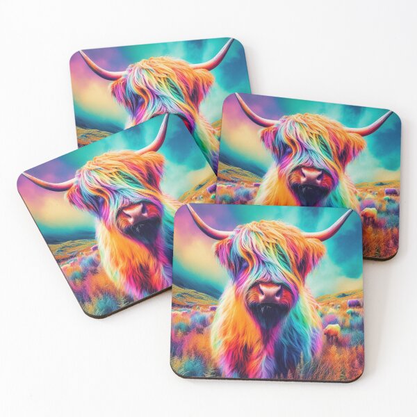Item preview, Morris Psychedelic Highland Cow Portrait designed and sold by didgiart.