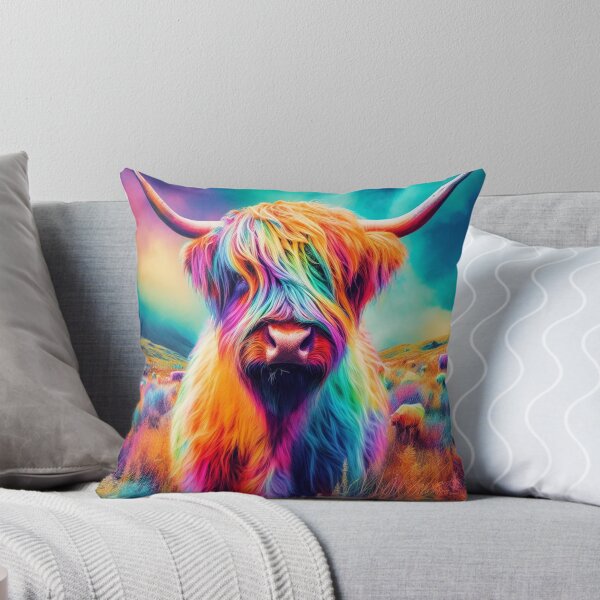 Item preview, Morris Psychedelic Highland Cow Portrait designed and sold by didgiart.
