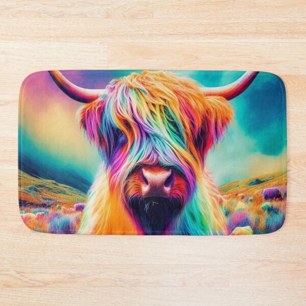 Item preview, Morris Psychedelic Highland Cow Portrait designed and sold by didgiart.
